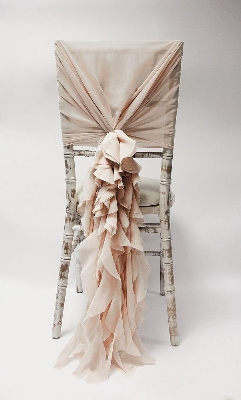 Chiffon Hood with Ruffles   Dusky Pink