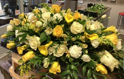 Yellow and White Rose with Calla Lily