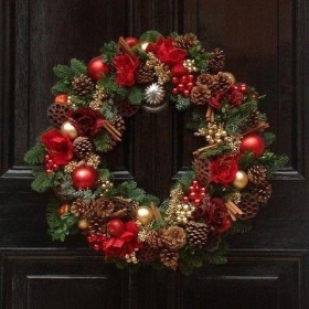 Red and Gold Christmas Wreath