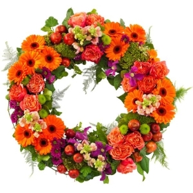 Orange & Purple Wreath
