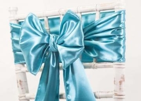 Satin Sash   Turquoise