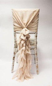 Chiffon Hood with Ruffles   Champagne