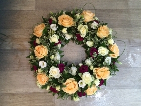 Peach Rose Wreath