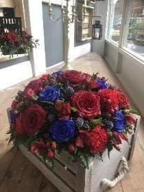 Red and Blue Rose Posy